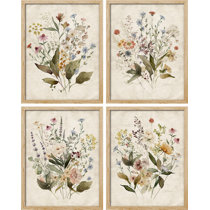 SIGNLEADER Vintage Wildflowers Bouquet Antique Botanical